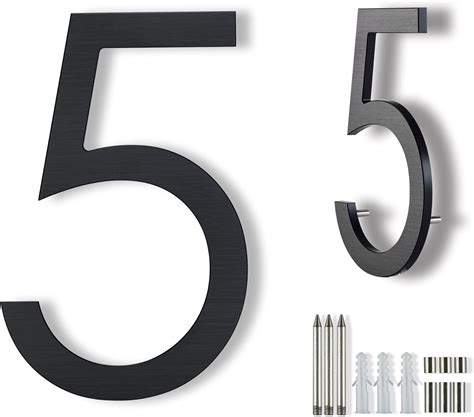 black metal floating house number 8 inch|8 Inch Black House Numbers .